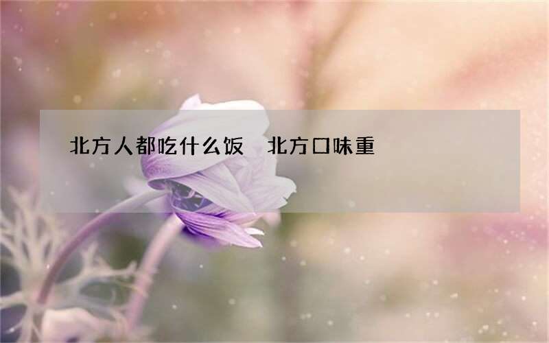 北方人都吃什么饭 北方口味重